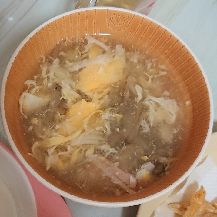 キノコと卵の中華スープ